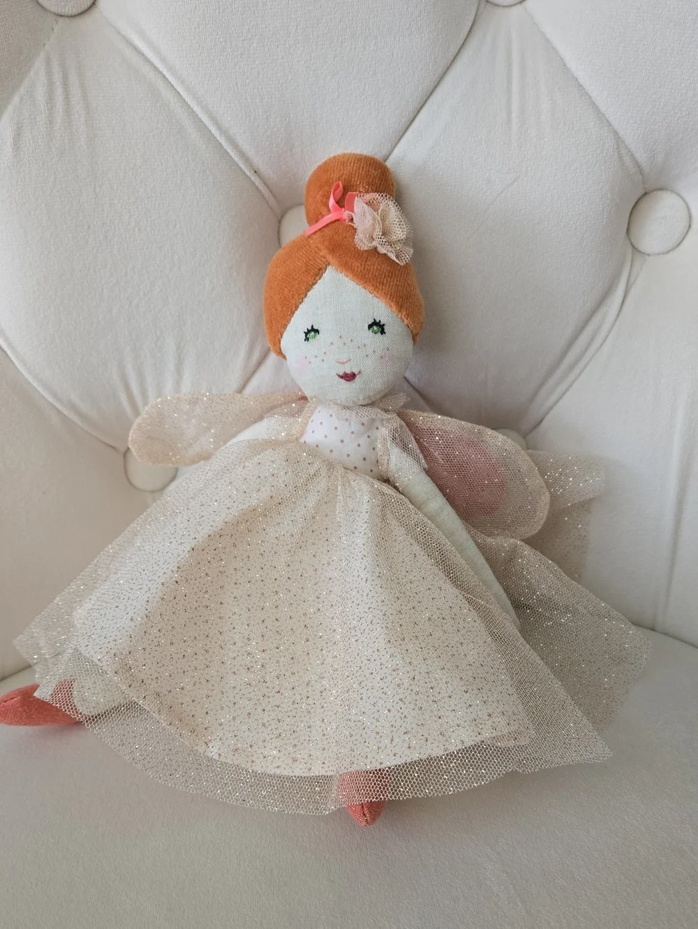 Nordstrom Beauty Sparkle Fairy Doll - Peach Hair, Cream Dress, Pink Shoes,  NWOT